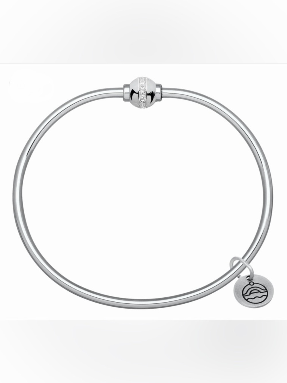NEW LeStage Cape Code Sterling Silver Single Bead w/Cubic Zirconia Bracelet 6.5